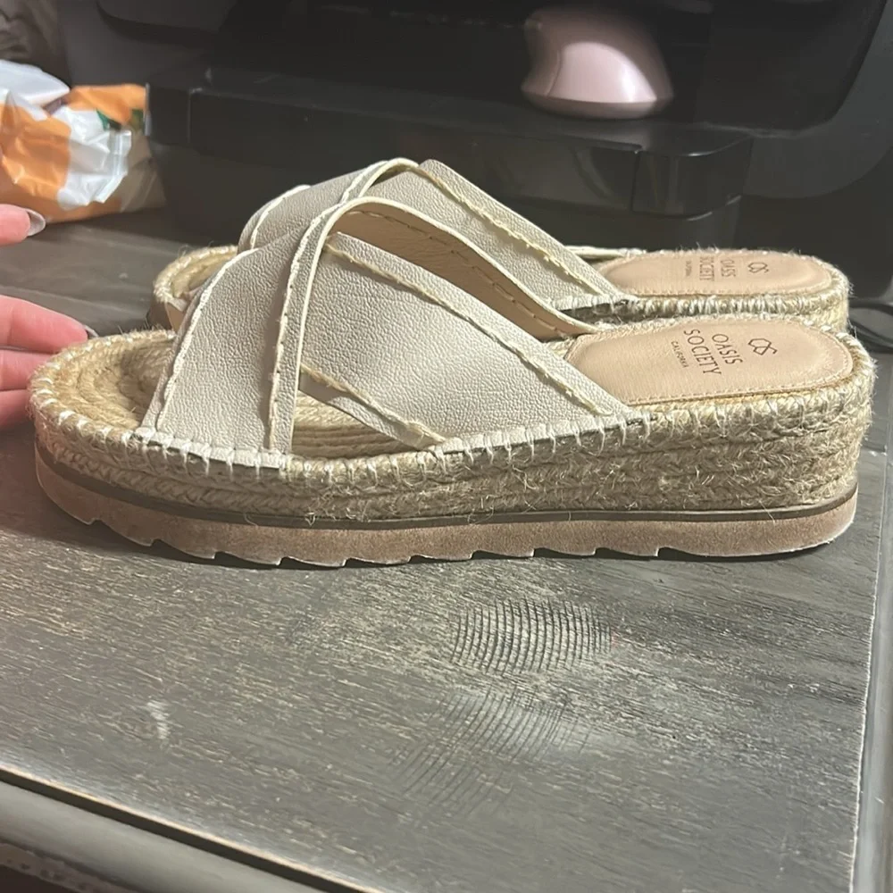 Oasis Society Cream Espadrille platform‎ sandal